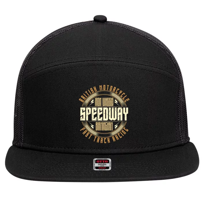 British Motorcycle Speedway 7 Panel Mesh Trucker Snapback Hat