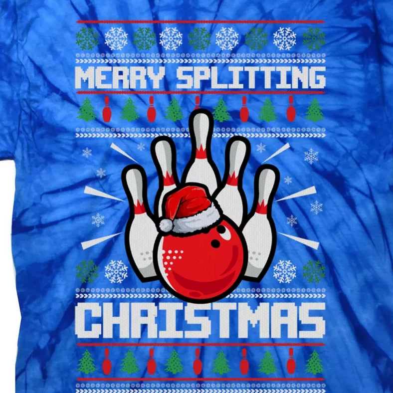 Bowling Merry Splitting Christmas Bowler Split Christmas Great Gift Tie-Dye T-Shirt