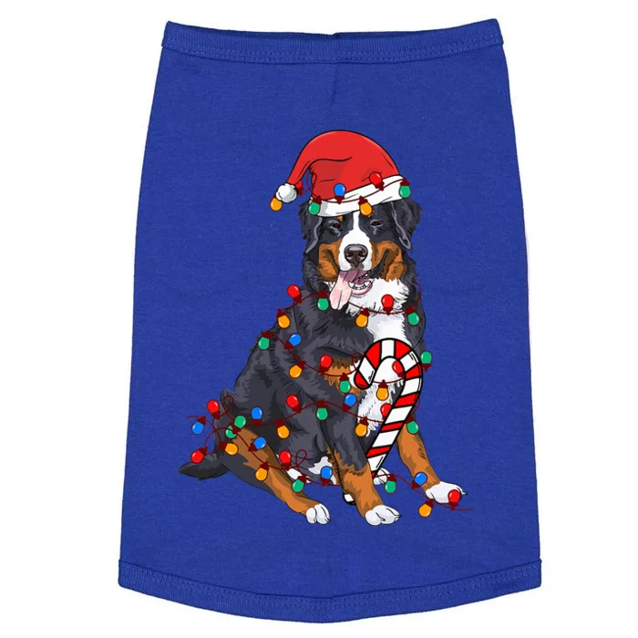 Bernese Mountain Santa Christmas Lights Dog Lover Pajama Doggie Tank