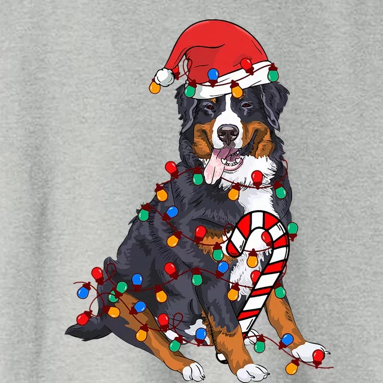 Bernese Mountain Santa Christmas Lights Dog Lover Pajama Women's Crop Top Tee