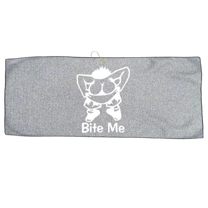 Bite Me Sayings Fun Large Microfiber Waffle Golf Towel