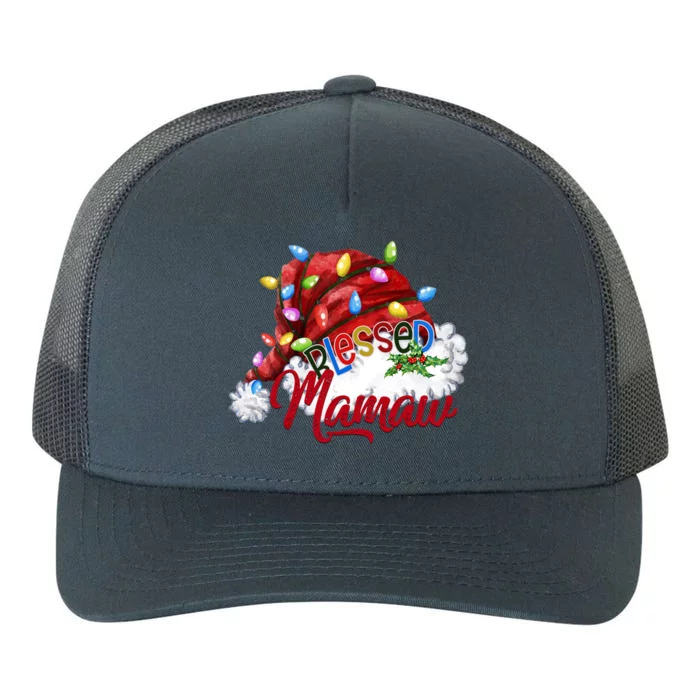 Blessed Mamaw Santa Hat Xmas Light Gift Yupoong Adult 5-Panel Trucker Hat