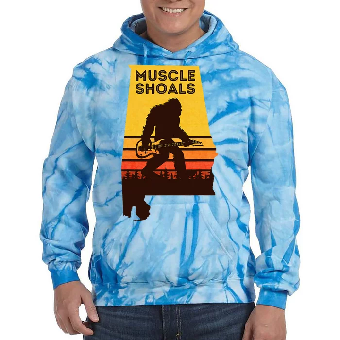 Bigfoot Muscle Shoals Alabama Retro Sasquatch Soul Music Tie Dye Hoodie