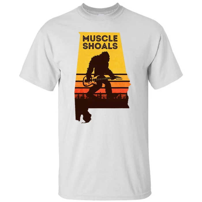 Bigfoot Muscle Shoals Alabama Retro Sasquatch Soul Music Tall T-Shirt