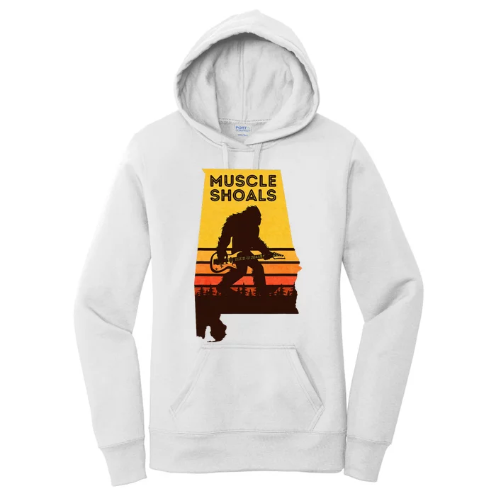 Bigfoot Muscle Shoals Alabama Retro Sasquatch Soul Music Women's Pullover Hoodie