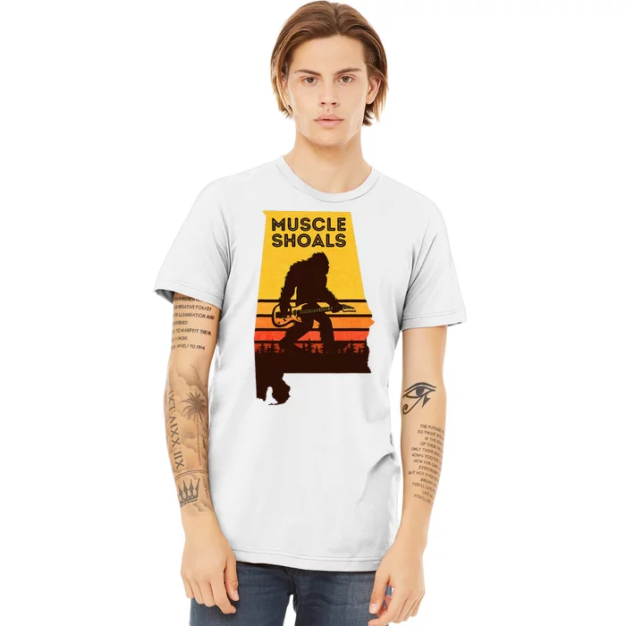 Bigfoot Muscle Shoals Alabama Retro Sasquatch Soul Music Premium T-Shirt