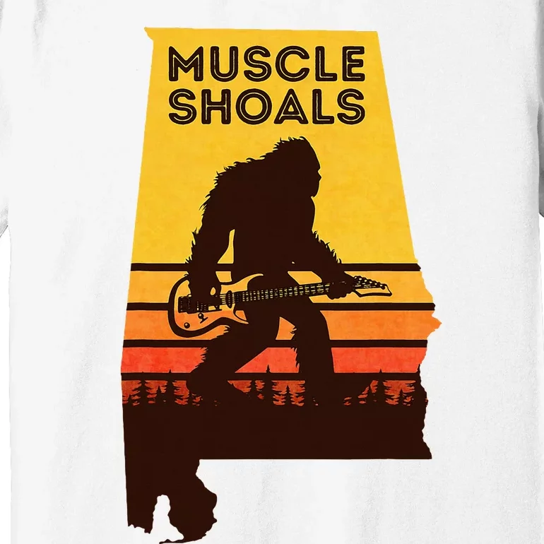 Bigfoot Muscle Shoals Alabama Retro Sasquatch Soul Music Premium T-Shirt