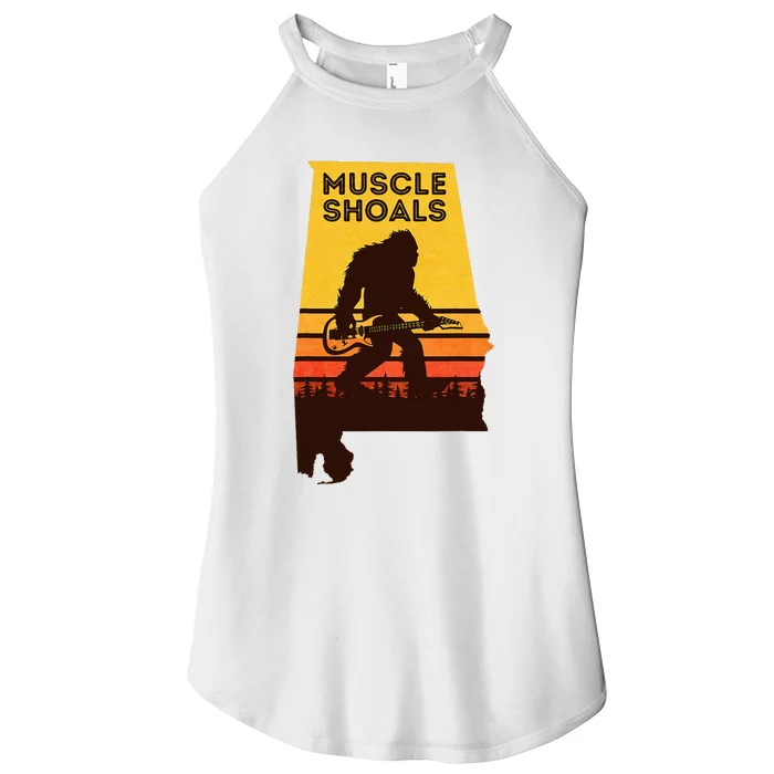 Bigfoot Muscle Shoals Alabama Retro Sasquatch Soul Music Women’s Perfect Tri Rocker Tank