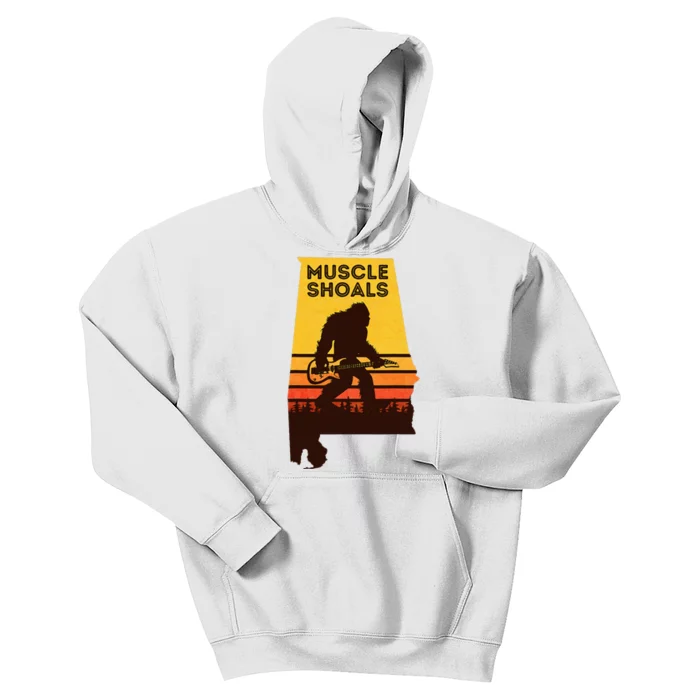 Bigfoot Muscle Shoals Alabama Retro Sasquatch Soul Music Kids Hoodie