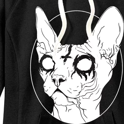 Black Metal Sphynx Cat I Goth And Death Metal Women's Fleece Hoodie