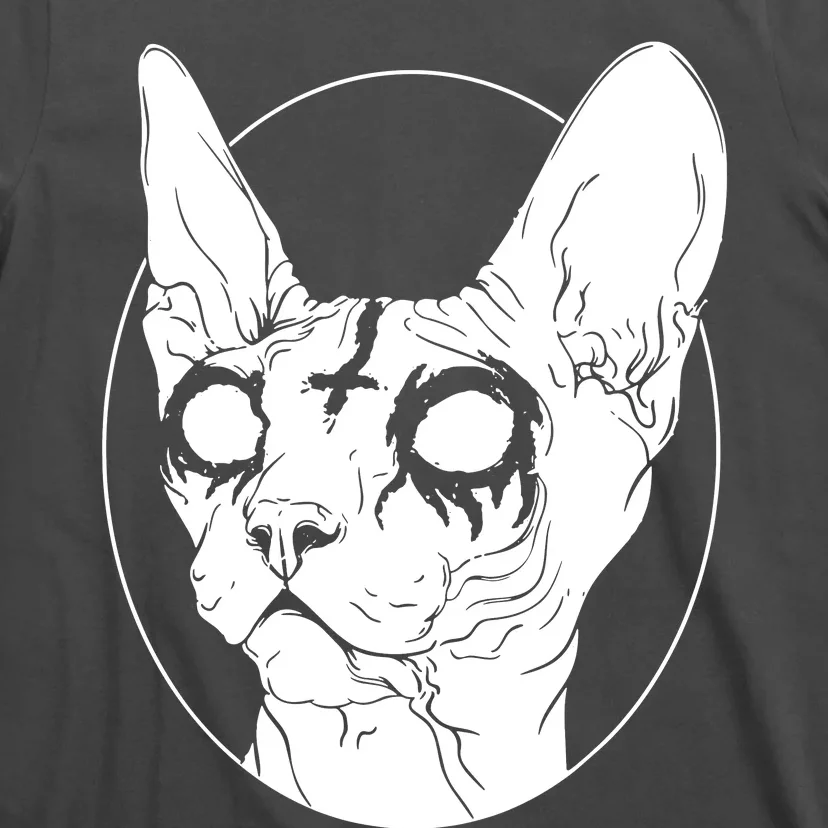 Black Metal Sphynx Cat I Goth And Death Metal T-Shirt