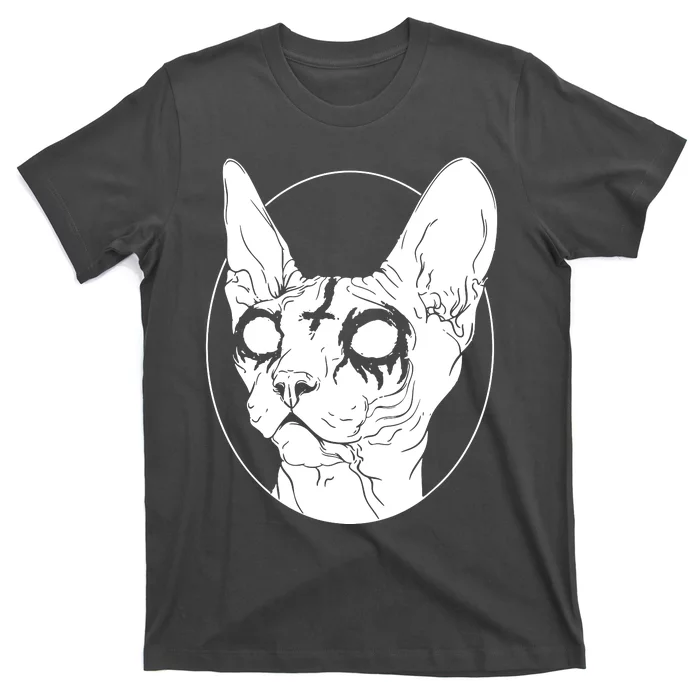 Black Metal Sphynx Cat I Goth And Death Metal T-Shirt