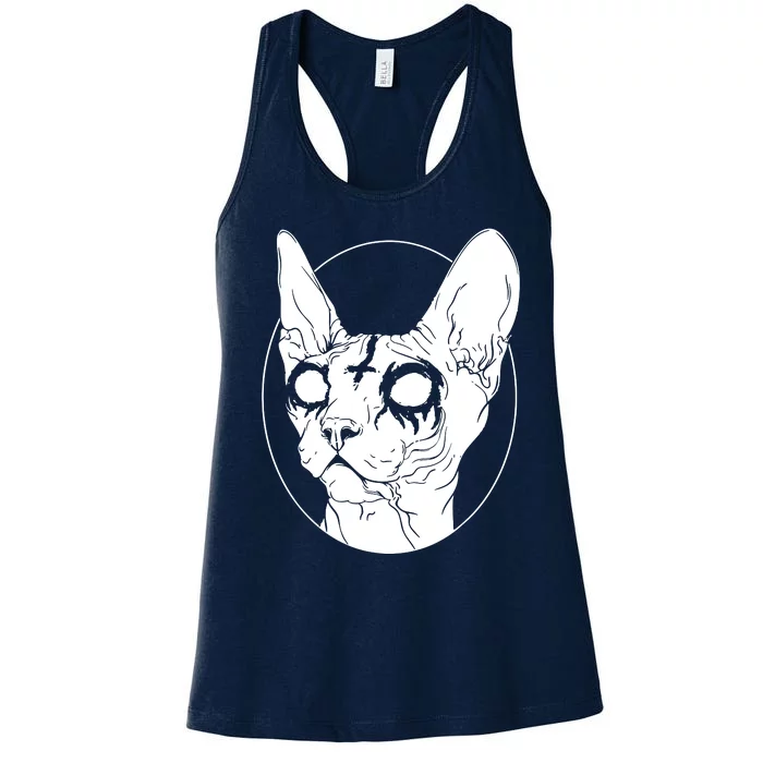 Black Metal Sphynx Cat I Goth And Death Metal Women's Racerback Tank