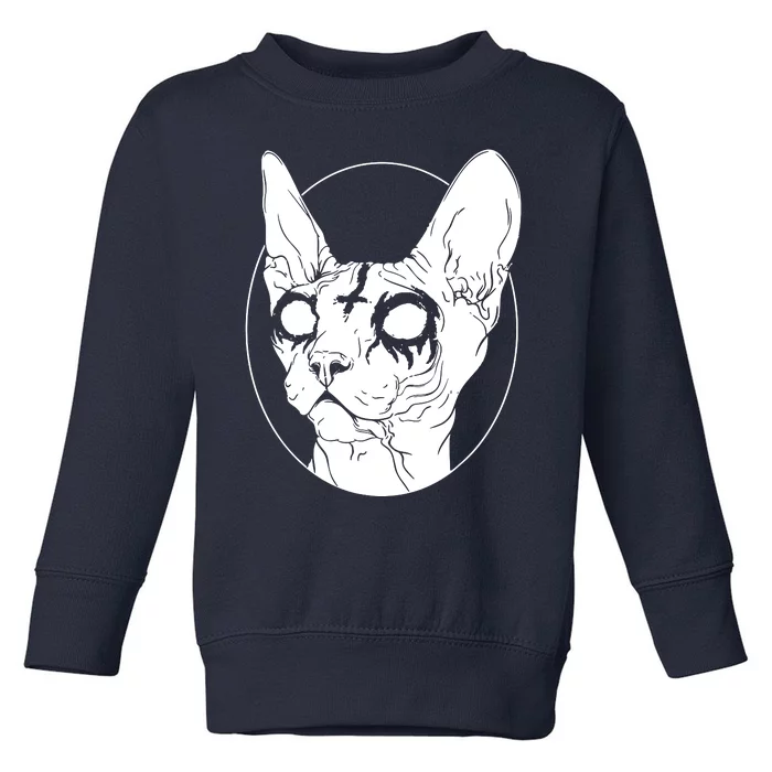 Black Metal Sphynx Cat I Goth And Death Metal Toddler Sweatshirt