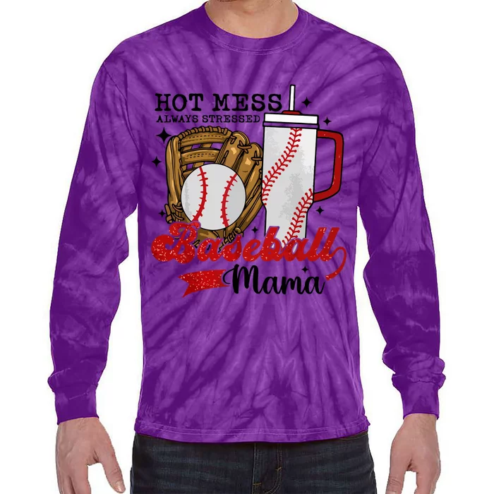 Baseball Mama Sport Mom Women Mothers Day 2024 Tie-Dye Long Sleeve Shirt