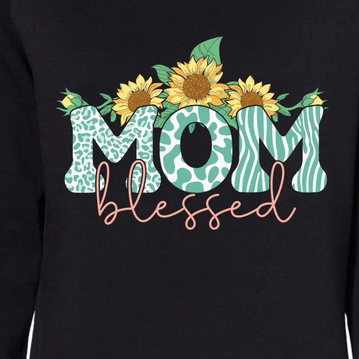 Blessed Mom Sunflower Cute Womens California Wash Sweatshirt