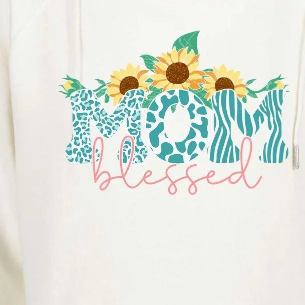 Blessed Mom Sunflower Cute Womens Funnel Neck Pullover Hood