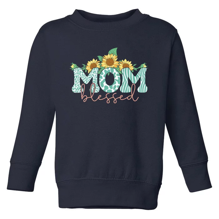 Blessed Mom Sunflower Cute Toddler Sweatshirt