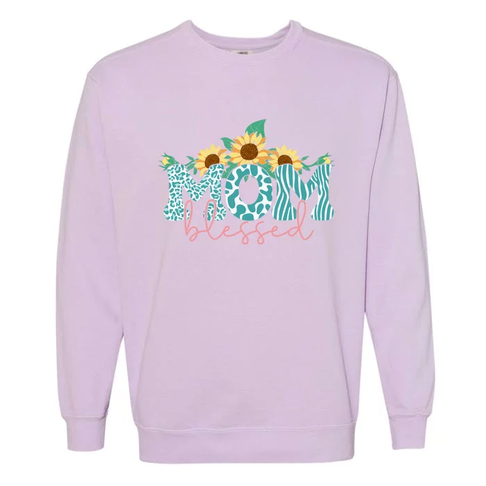 Blessed Mom Sunflower Cute Garment-Dyed Sweatshirt