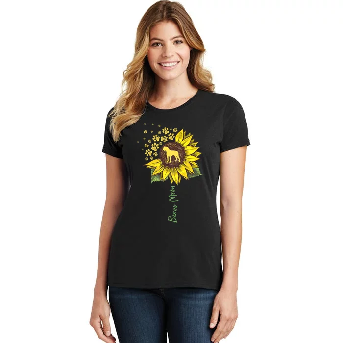 Boxer Mom Sunflower Boxer Dog Gifts Dog Mom Mama Women's T-Shirt