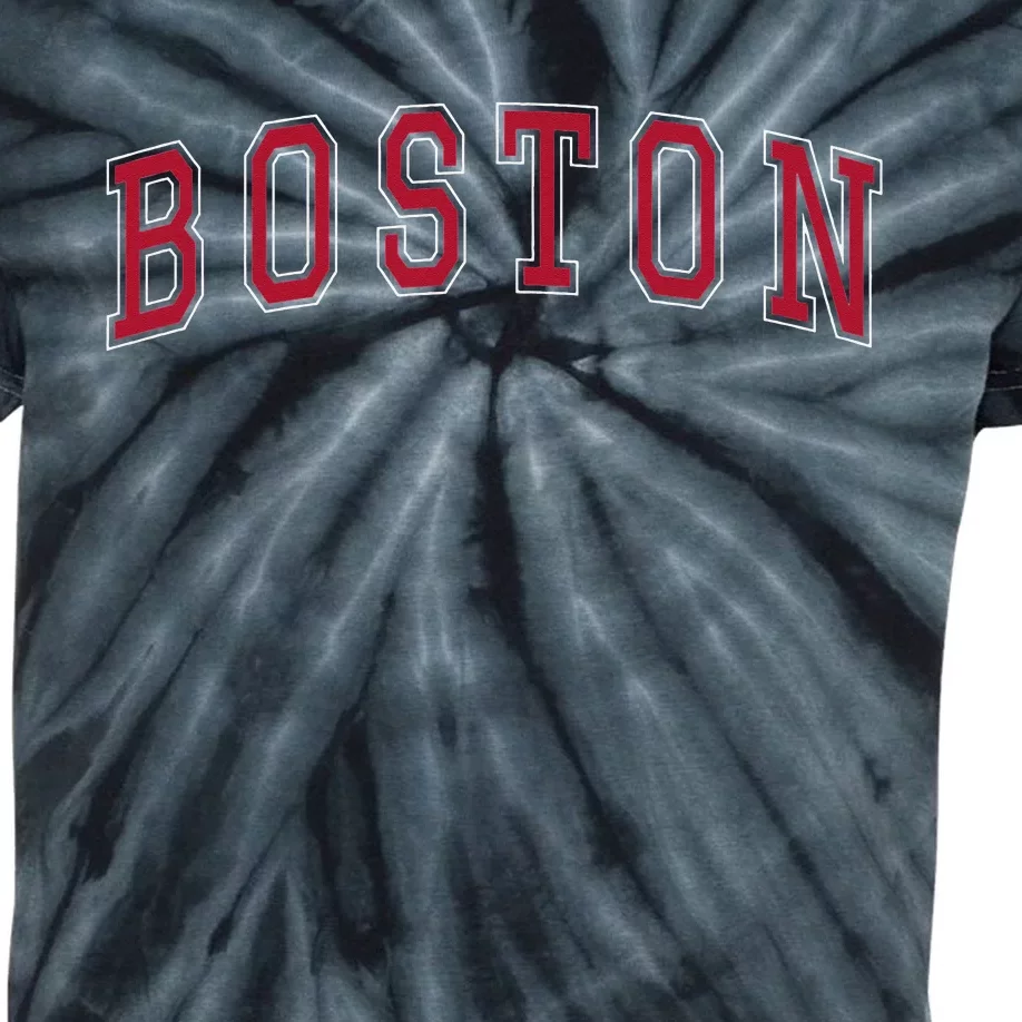 Boston Massachusetts Souvenir Sport College Style Text Kids Tie-Dye T-Shirt