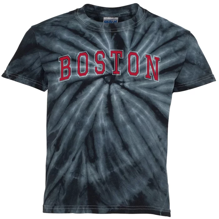 Boston Massachusetts Souvenir Sport College Style Text Kids Tie-Dye T-Shirt