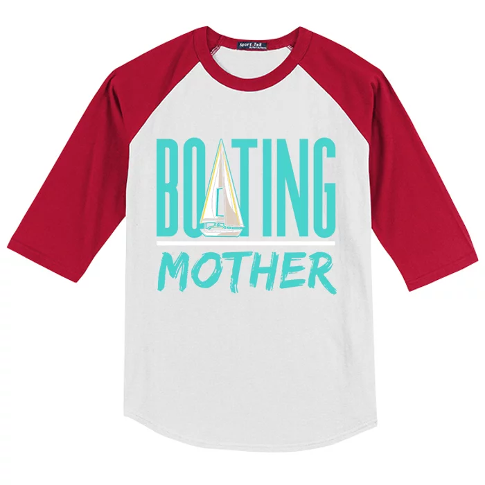 Boating Mother Sailboat Hobby Sailing Sail Sailor Mom Mommy Gift Kids Colorblock Raglan Jersey