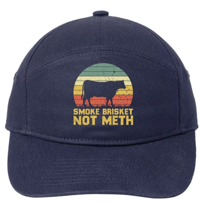 Bbq Master Smoking Dad Fathers Day Smoke Brisket Not Meth Gift 7-Panel Snapback Hat