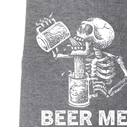 Beer Me Skeleton Scary Spooky Drinking Party Gift Doggie 3-End Fleece Hoodie