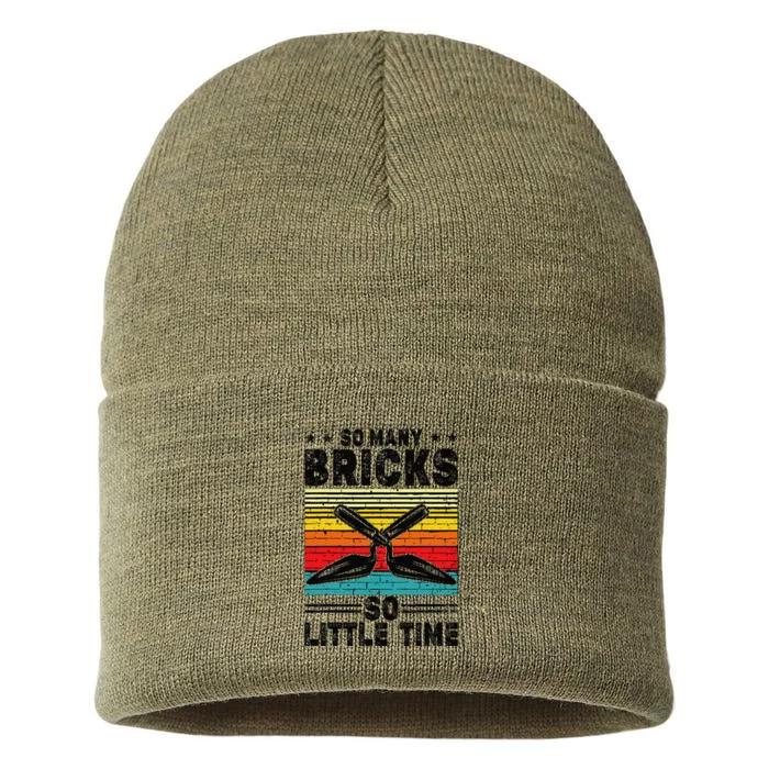 Brick Mason So Many Bricks So Little Time Brick Layer Sustainable Knit Beanie