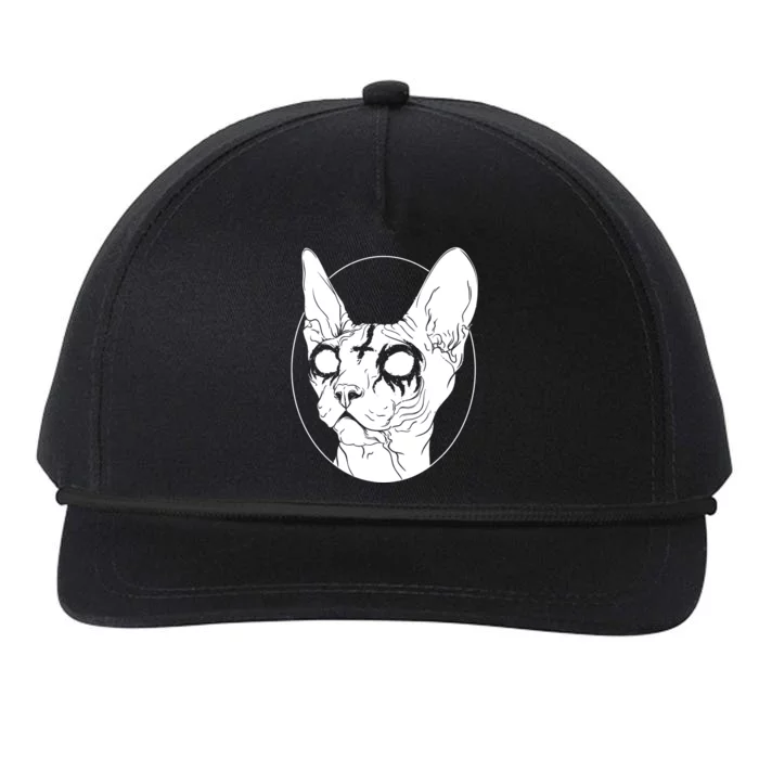 Black Metal Sphynx Cat I Goth And Death Metal Snapback Five-Panel Rope Hat