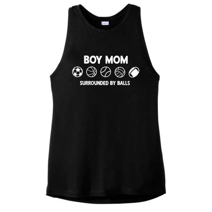 Boy Mom Surrounded By Balls Meaningful Gift Ladies Tri-Blend Wicking Tank