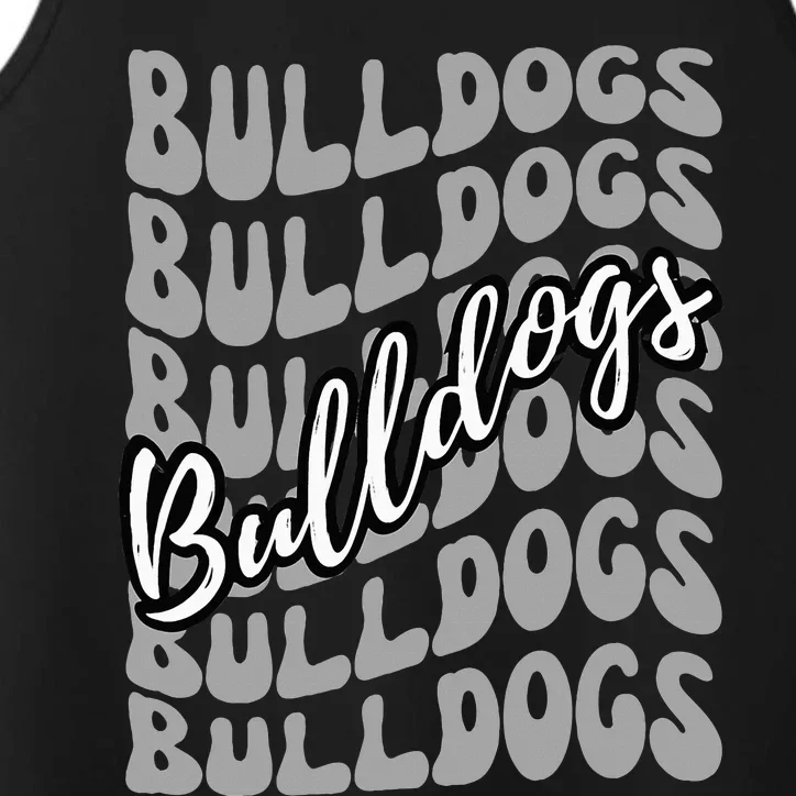 Bulldogs Mascot School Sports Fan Team Spirit Heart Performance Tank