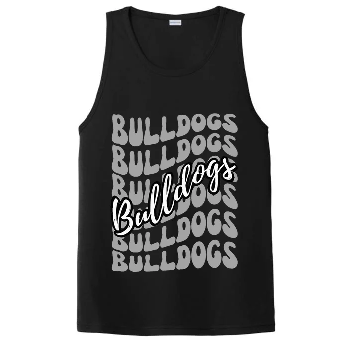 Bulldogs Mascot School Sports Fan Team Spirit Heart Performance Tank