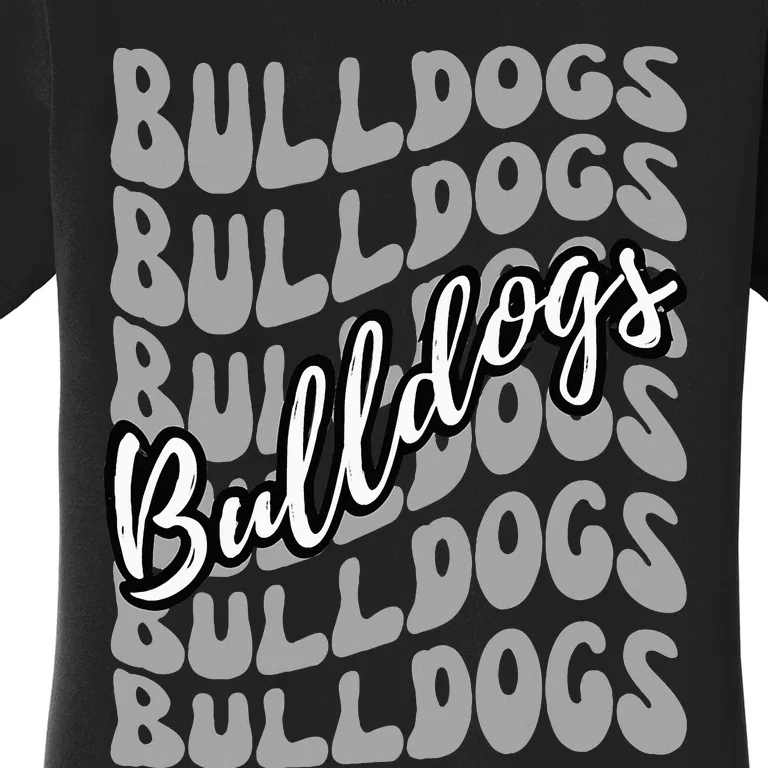 Bulldogs Mascot School Sports Fan Team Spirit Heart Women's T-Shirt