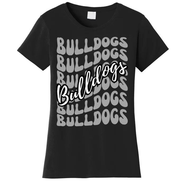 Bulldogs Mascot School Sports Fan Team Spirit Heart Women's T-Shirt