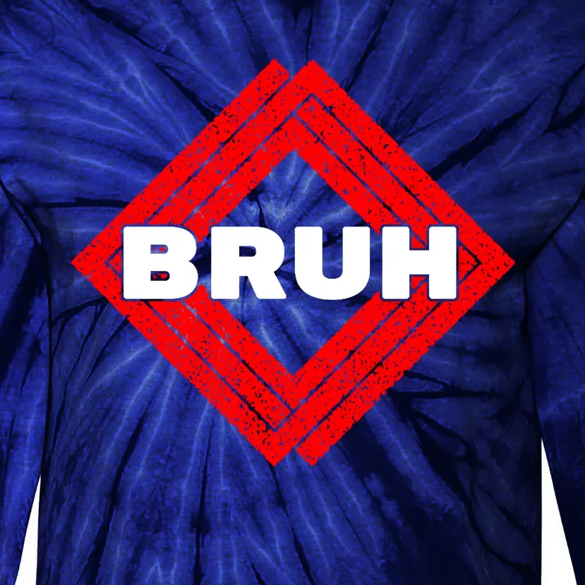 Bruh Meme Slang Boy Girl Teens Gen Z Meme Bruh Tie-Dye Long Sleeve Shirt