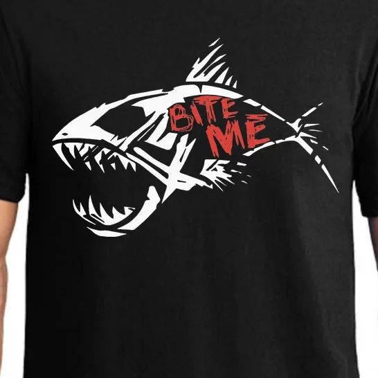 Bite Me Shark Funny Fishing Pajama Set