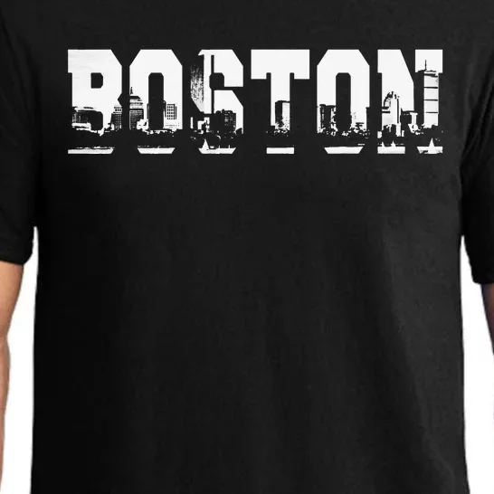 Boston Massachusetts Skyline Graphic Apparel Pajama Set