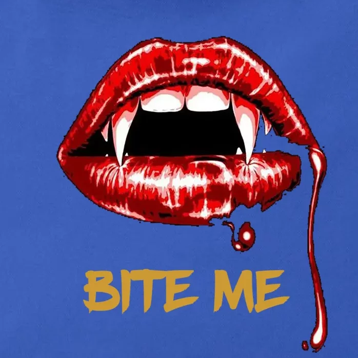 Bite Me Sexy Vampire Lips Halloween Novelty Gift Zip Tote Bag