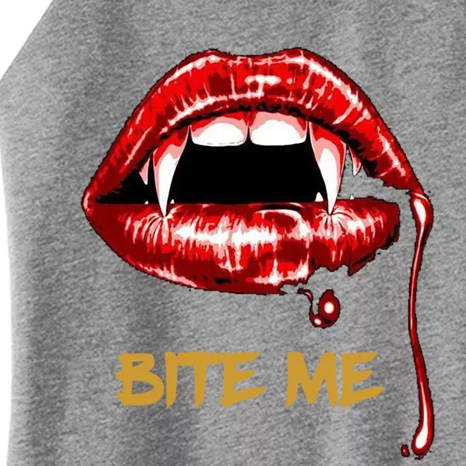 Bite Me Sexy Vampire Lips Halloween Novelty Gift Women’s Perfect Tri Rocker Tank