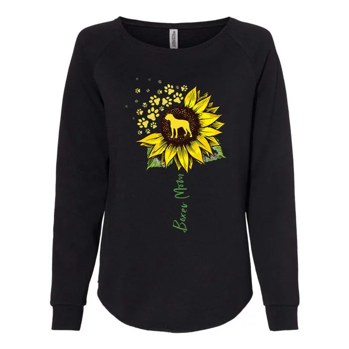 Boxer Mom Sunflower Boxer Dog Gifts Dog Mom Mama Womens California Wash Sweatshirt