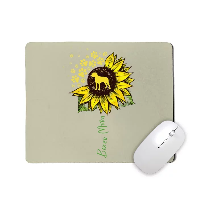 Boxer Mom Sunflower Boxer Dog Gifts Dog Mom Mama Mousepad