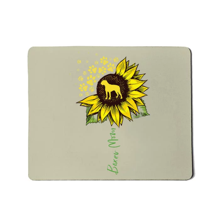 Boxer Mom Sunflower Boxer Dog Gifts Dog Mom Mama Mousepad