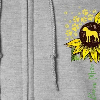 Boxer Mom Sunflower Boxer Dog Gifts Dog Mom Mama Full Zip Hoodie