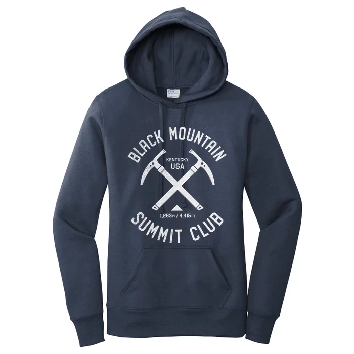 Black Mountain Summit Club I Climbed Black Mountain Kentucky Gift Women's Pullover Hoodie