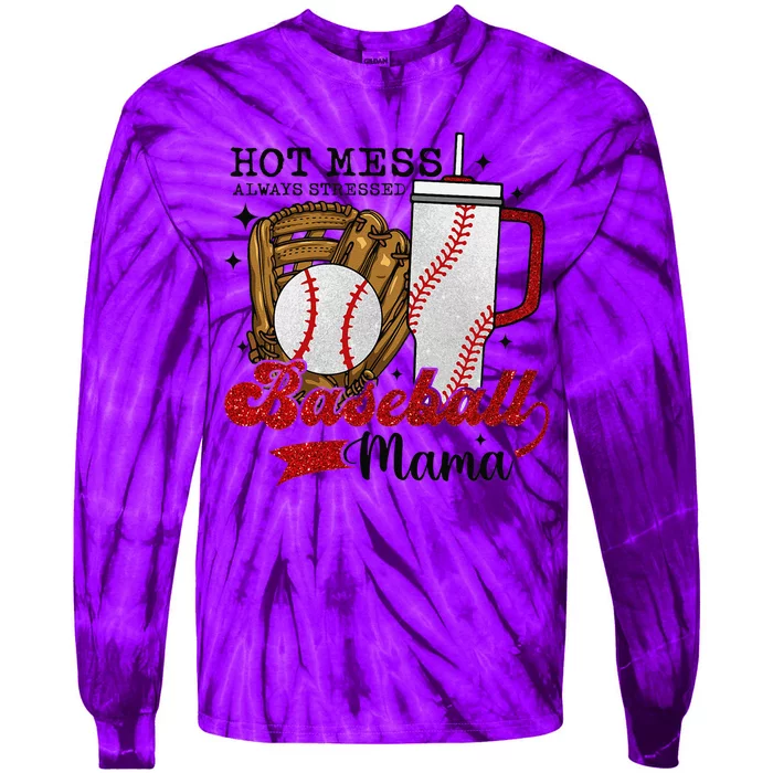 Baseball Mama Sport Mom Women Mothers Day 2024 Tie-Dye Long Sleeve Shirt