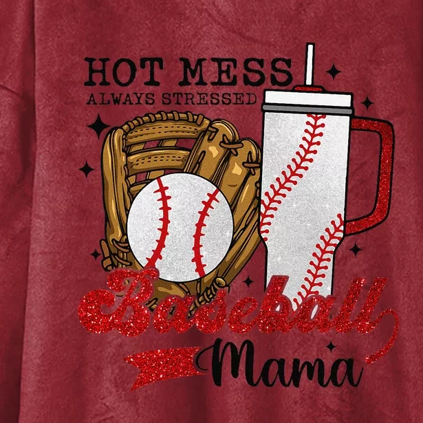 Baseball Mama Sport Mom Women Mothers Day 2024 Hooded Wearable Blanket