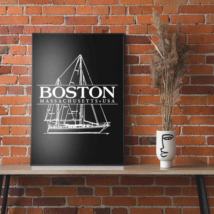 Boston Massachusetts Souvenir Sailing Great Gift Poster