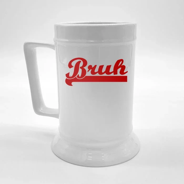 Bruh Meme Saying Funny Brother Greeting Front & Back Beer Stein